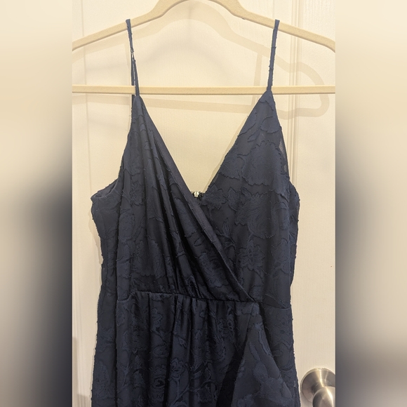 Lulu's Near Your Heart Navy Blue Burnout‎ Floral High-Low Dress - Picture 3 of 8